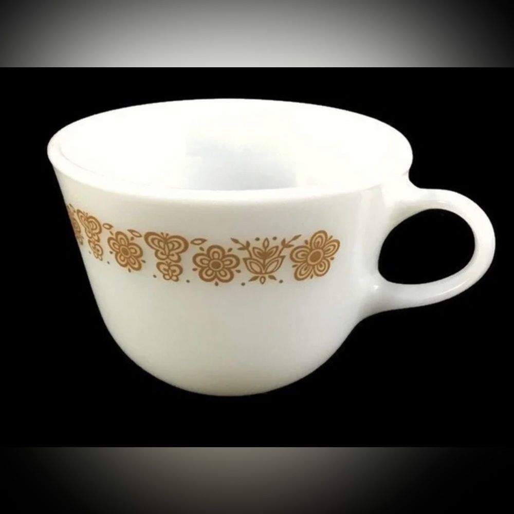 Butterfly Gold Coffee/Tea Cups Corelle Livingware Set Of 6 Vintage